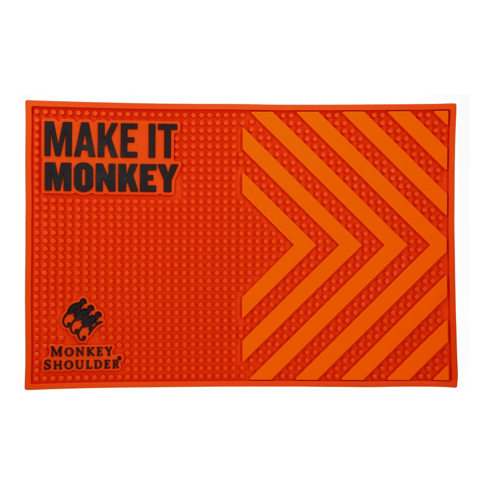 Monkey Shoulder Whiskey Barmatte 45x30 cm neu Gummi orange Abtropfmatte Runner