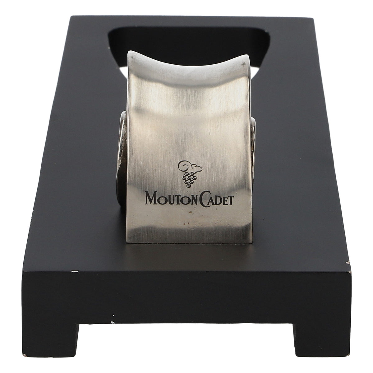 Mouton Cadet Wein Flaschenhalter Tischaufsteller Schwarz Metallbügel Geschenk – Ansicht 4