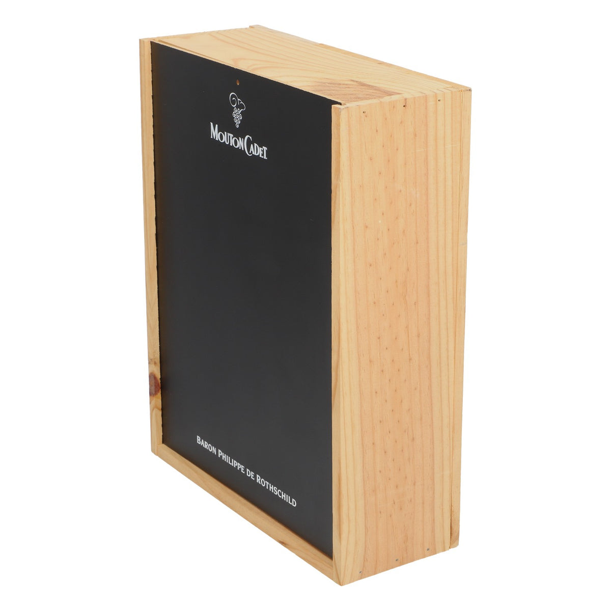 Mouton Cadet Wein Holzbox Flaschenbox Raumdeko braun/schwarz – Ansicht 3