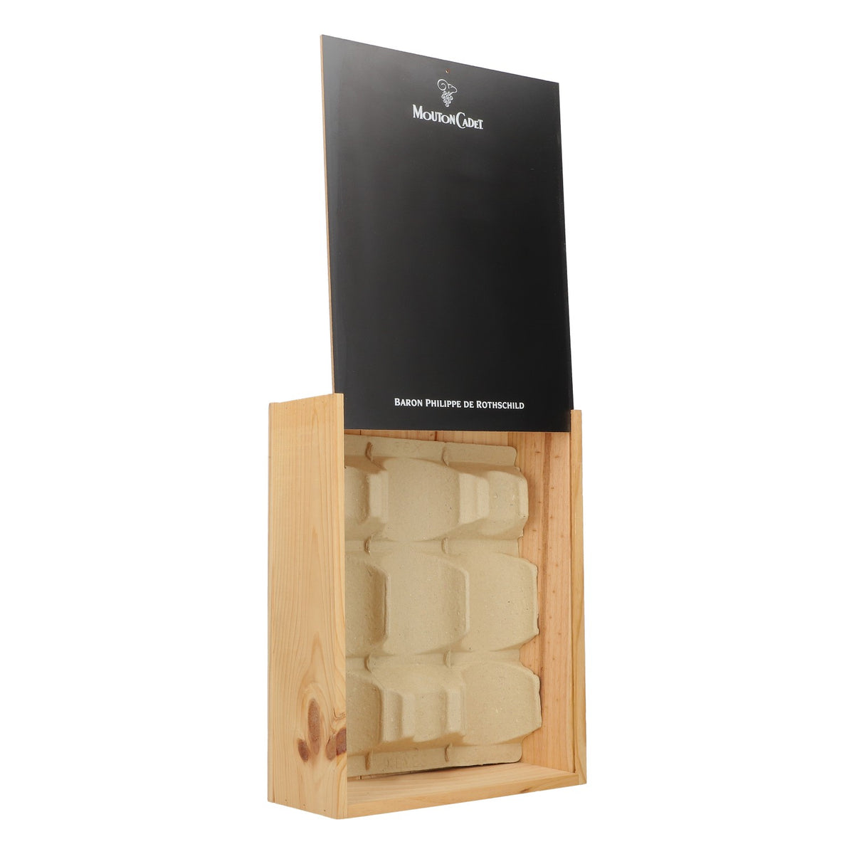 Mouton Cadet Wein Holzbox Flaschenbox Raumdeko braun/schwarz – Ansicht 5
