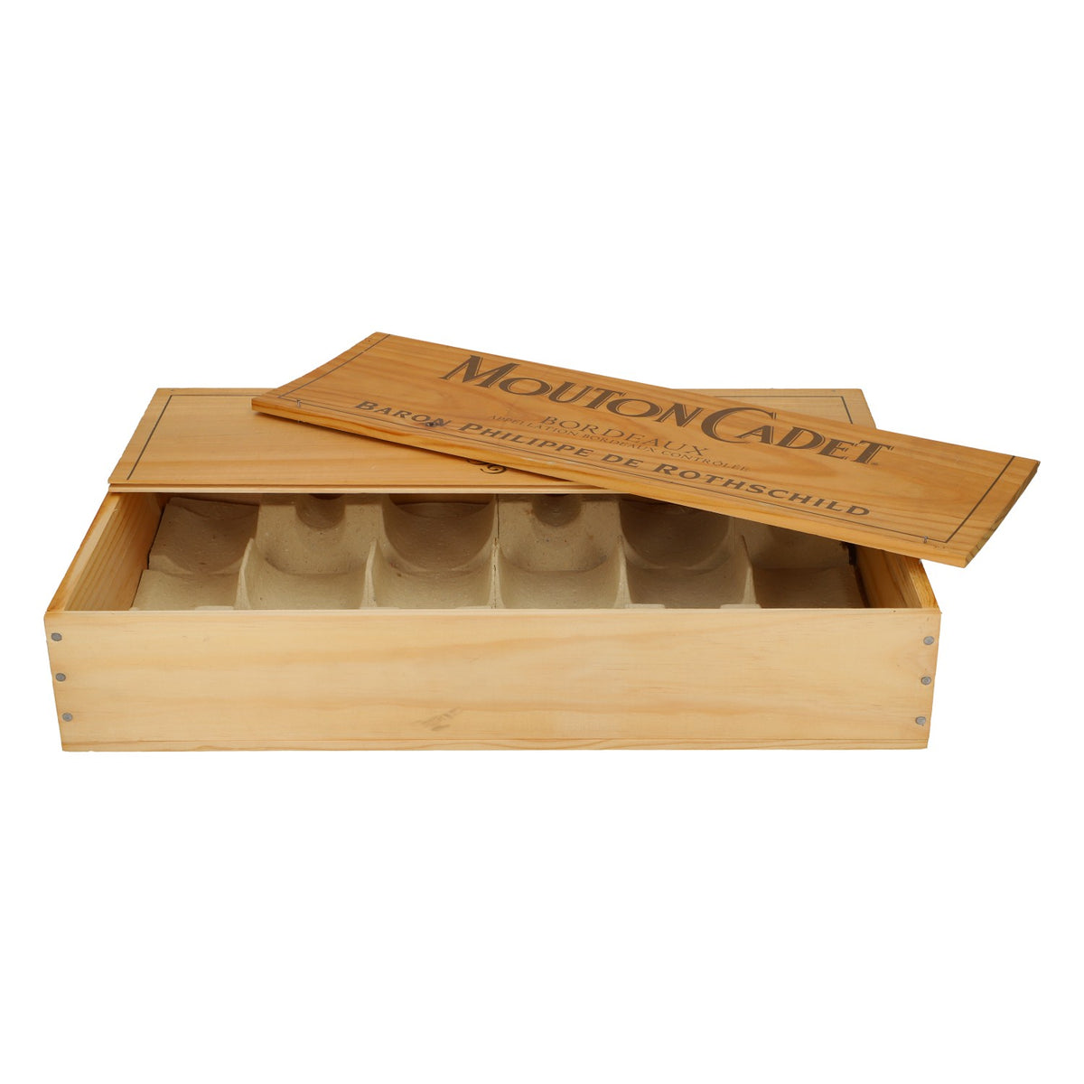 Mouton Cadet Wein Holzkiste Raumdekoration 32x50x10 cm – Ansicht 3