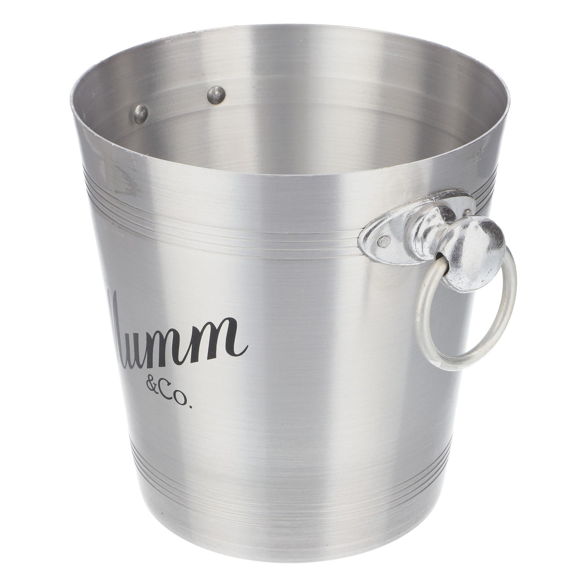 Mumm Sekt Kühler Eiseimer Flaschenkühler Icecube Silber mit Henkel – Ansicht 4