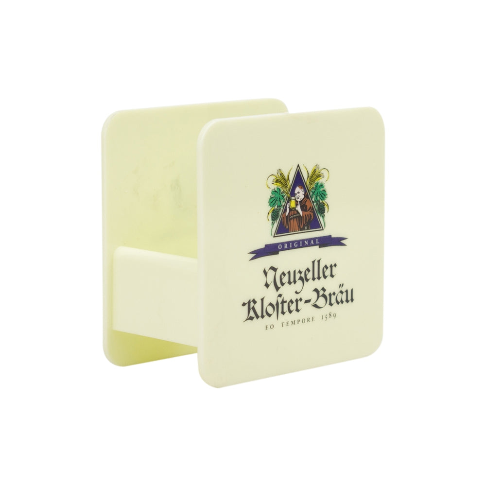 Neuzeller Kloster Bräu Bier Bierdeckel Halter Tischaufsteller beige Untersetzer