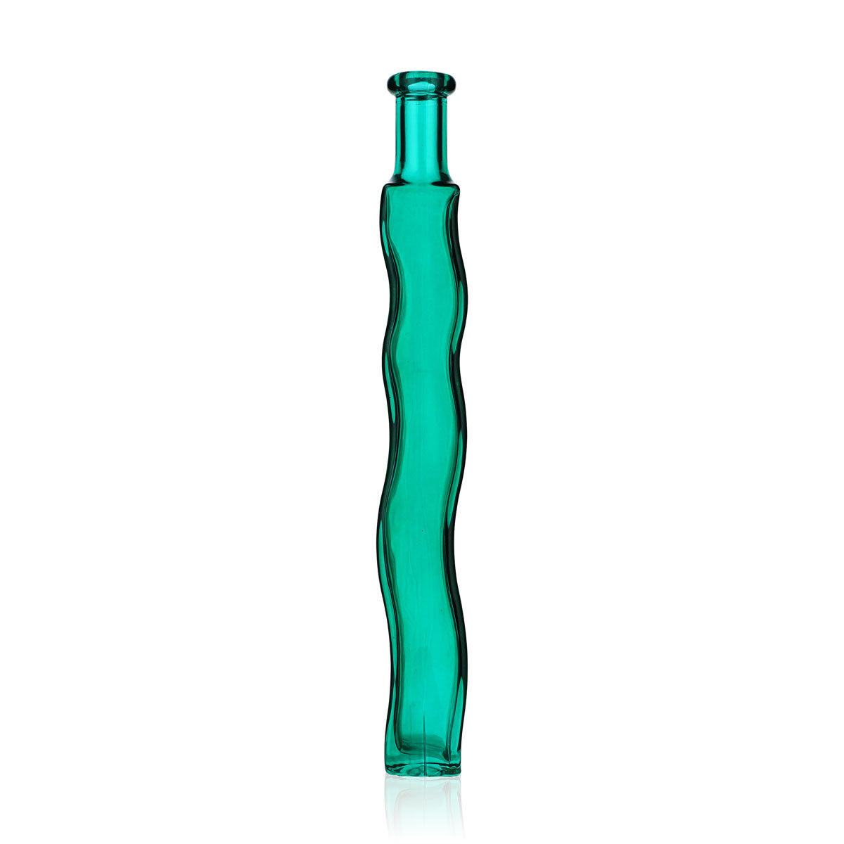 No Name Sonstiges Glas 0,2l Grünes Glas Wellig Vase Dekoflasche