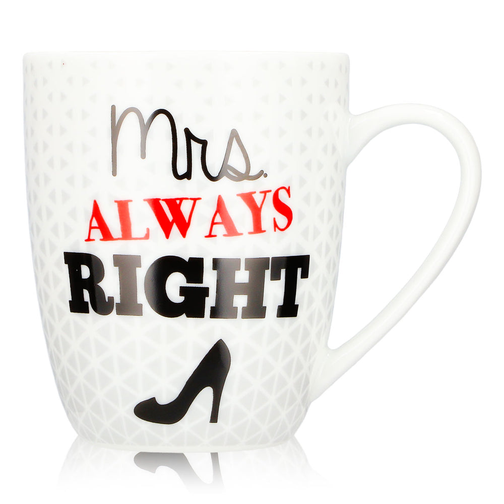 No Name Sonstiges Glas 0,35l Mrs. Always Right Becher für Dich weiß Keramik