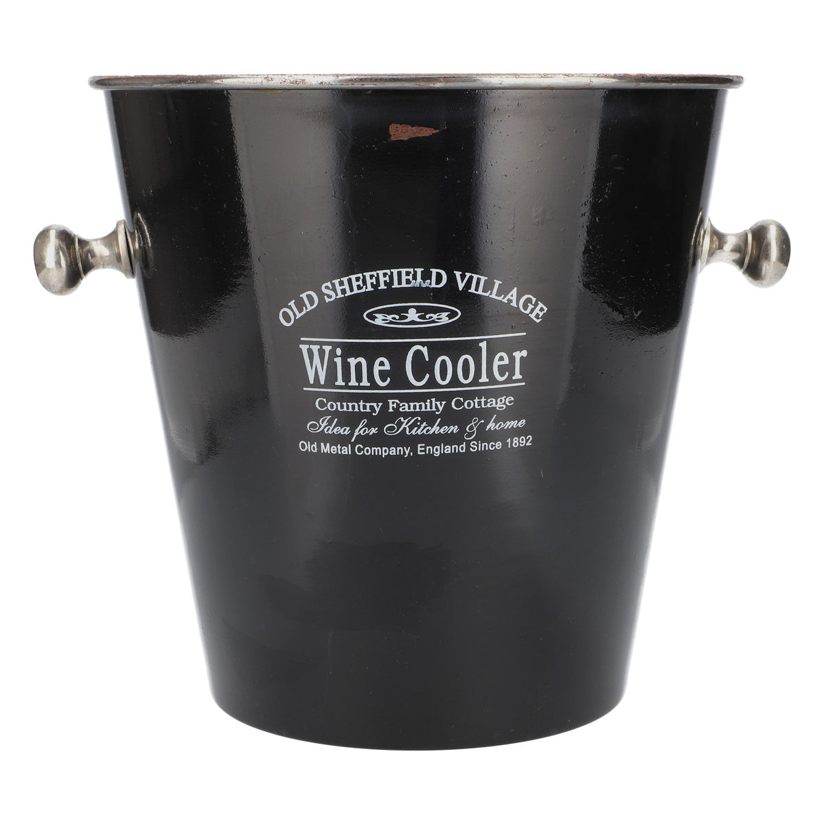 Old Sheffield Vintage Flaschenkühler Weinkühler Eiseimer Schwarz mit Henkel – Ansicht 4