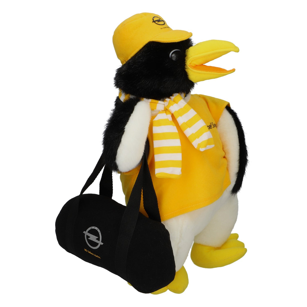 Opel Spielzeug Kuscheltier Plüschtier Opel Service Werkzeugtasche Pinguin gelb – Ansicht 2