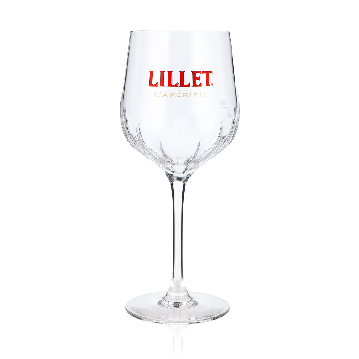 Original Lillet Signature Glas 0,45l Aperitif Weinglas mit Eichstrich und edlem Glasrelief-Design – Ansicht 2