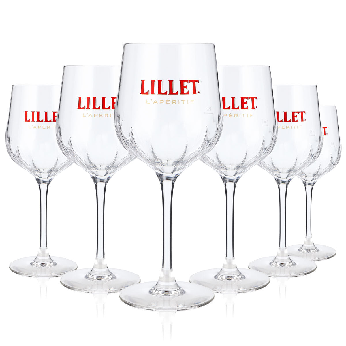 Original Lillet Signature Gläser 6er Set 0,45l Aperitif Weinglas mit Eichstrich – Ansicht 2