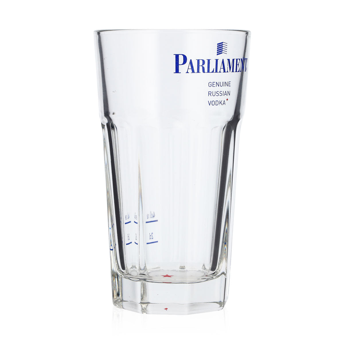 Parliament Vodka Glas 0,32l Becher Kontur blaues Logo 2cl/4cl – Ansicht 2