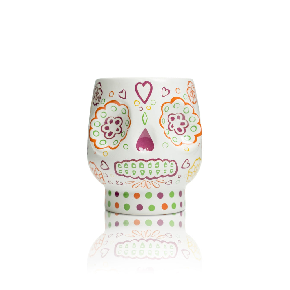 Patron Tequila Glas 0,3l Totenkopf Becher Keramik Dia de los Muertos grün Bar