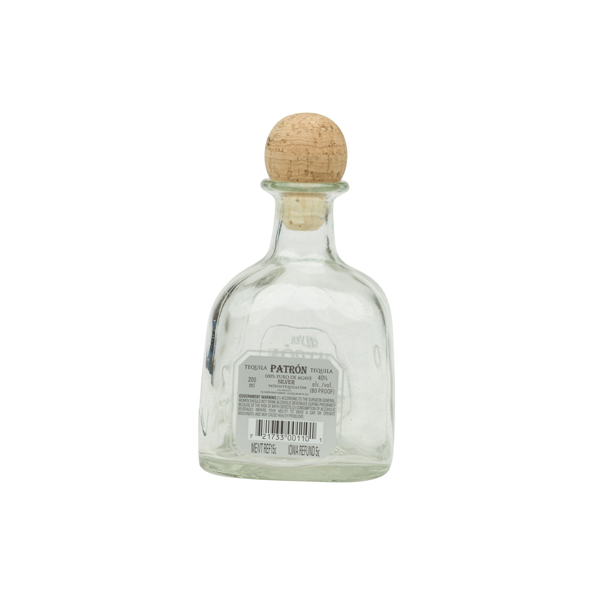 Patron Tequila Showflasche 0,2l Leere Flaschen Korken Bar Display Dummy Deko – Ansicht 2