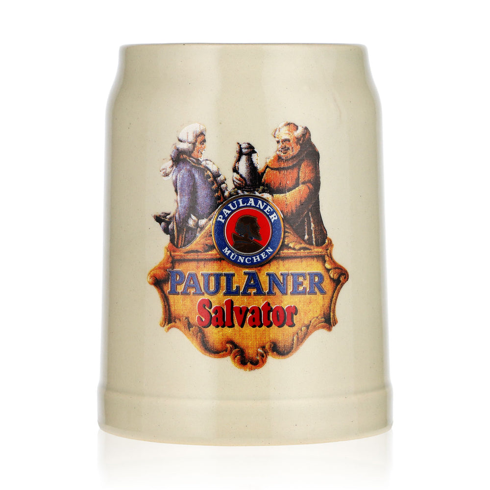 Paulaner Bier Glas 0,25l Tonkrug Salvator Ton Weissbier Mini Steingut Seidel