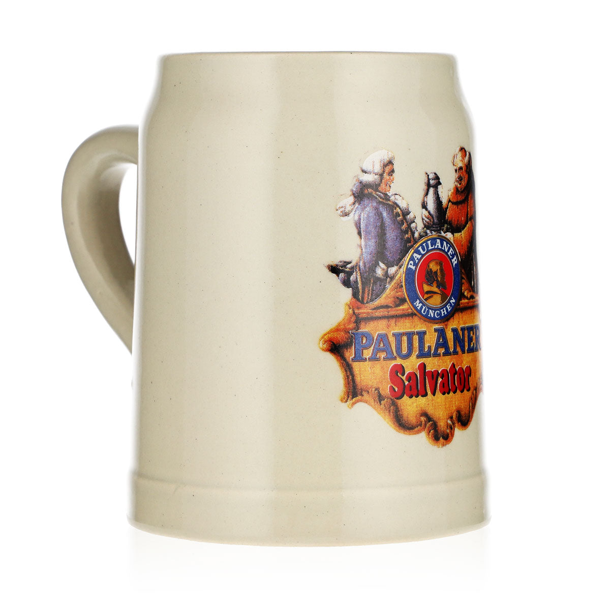 Paulaner Bier Glas 0,25l Tonkrug Salvator Ton Weissbier Mini Steingut Seidel – Ansicht 2