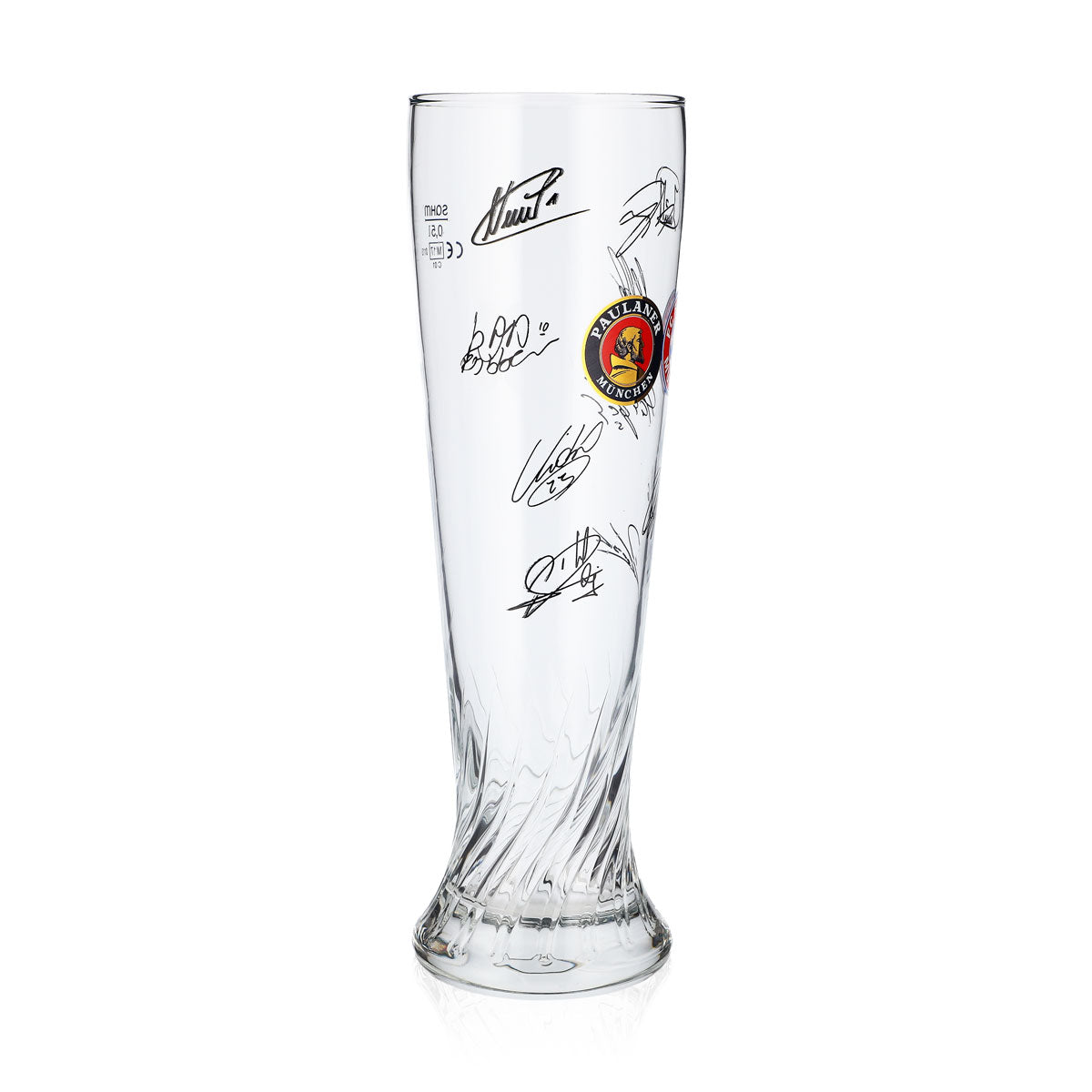 Paulaner Bier Glas 0,5l Weißbierglas "FC Bayern Offensive" Weißbier Weizenglas – Ansicht 2