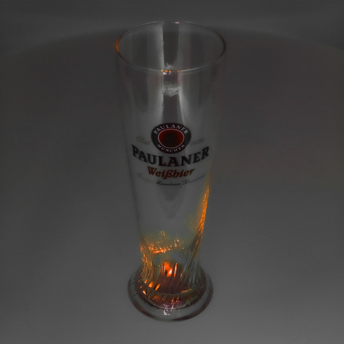 Paulaner Bier Glas LED Weißbierglas Relief Glas 0,5l Bierglas Sahm Sonderglas – Ansicht 4