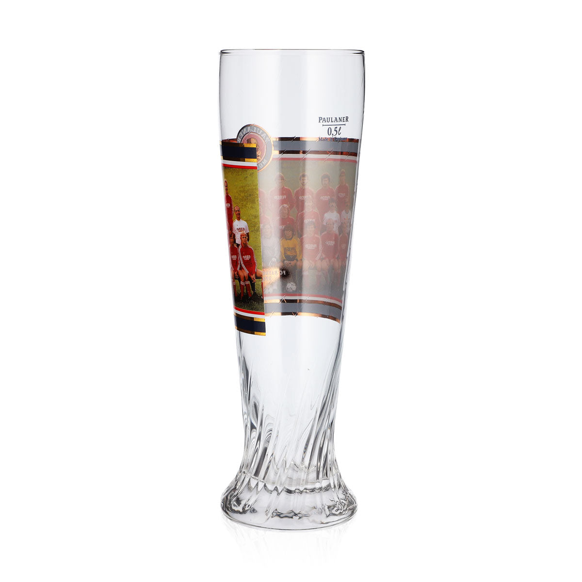 Paulaner Bier Glas Pokal 0,5l FC Bayern München Deutscher Meister 1982 Relief – Ansicht 3