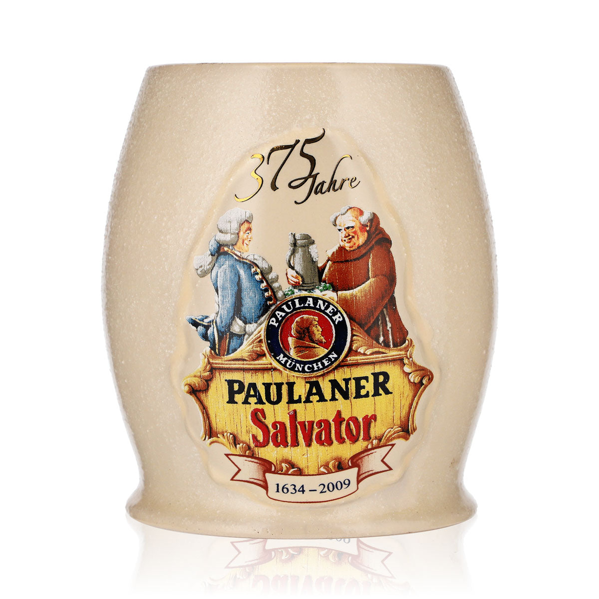 Paulaner Bier Glas Seidel Krug 0,5l Tonkrug Salvator 375 Jahre "1634-2009"