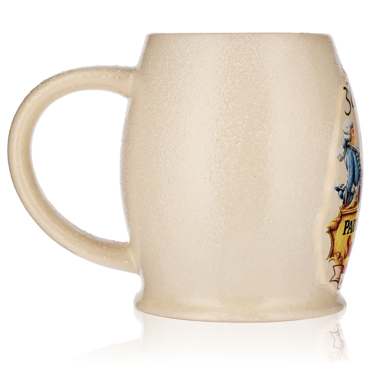 Paulaner Bier Glas Seidel Krug 0,5l Tonkrug Salvator 375 Jahre "1634-2009" – Ansicht 3