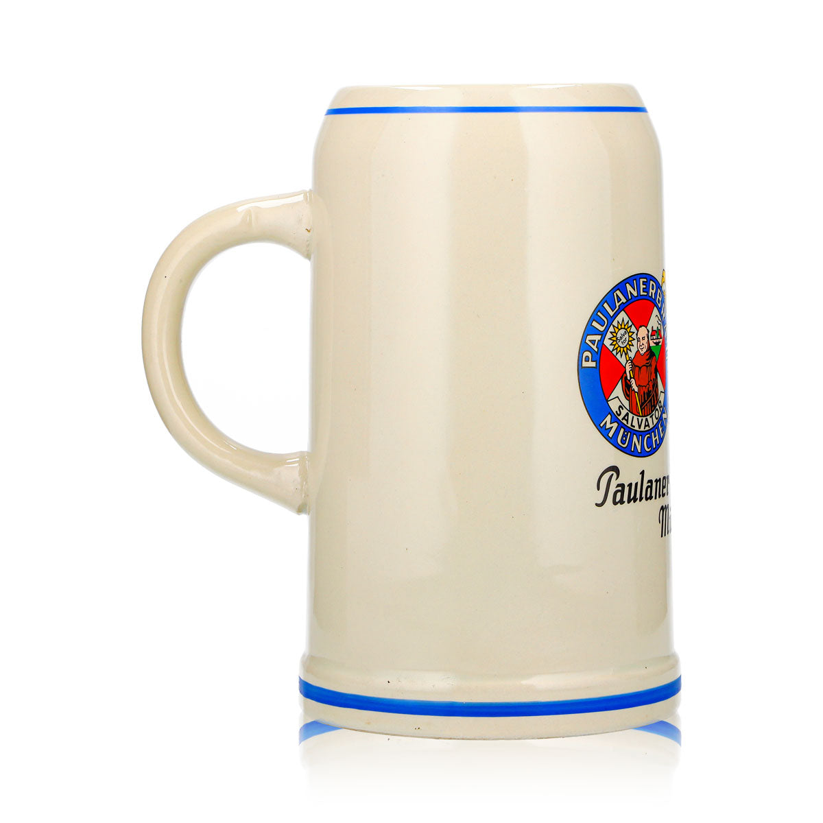Paulaner Bier Glas Tonkrug 1l Bierseidel Thomasbräu München Rastal Steingut – Ansicht 4