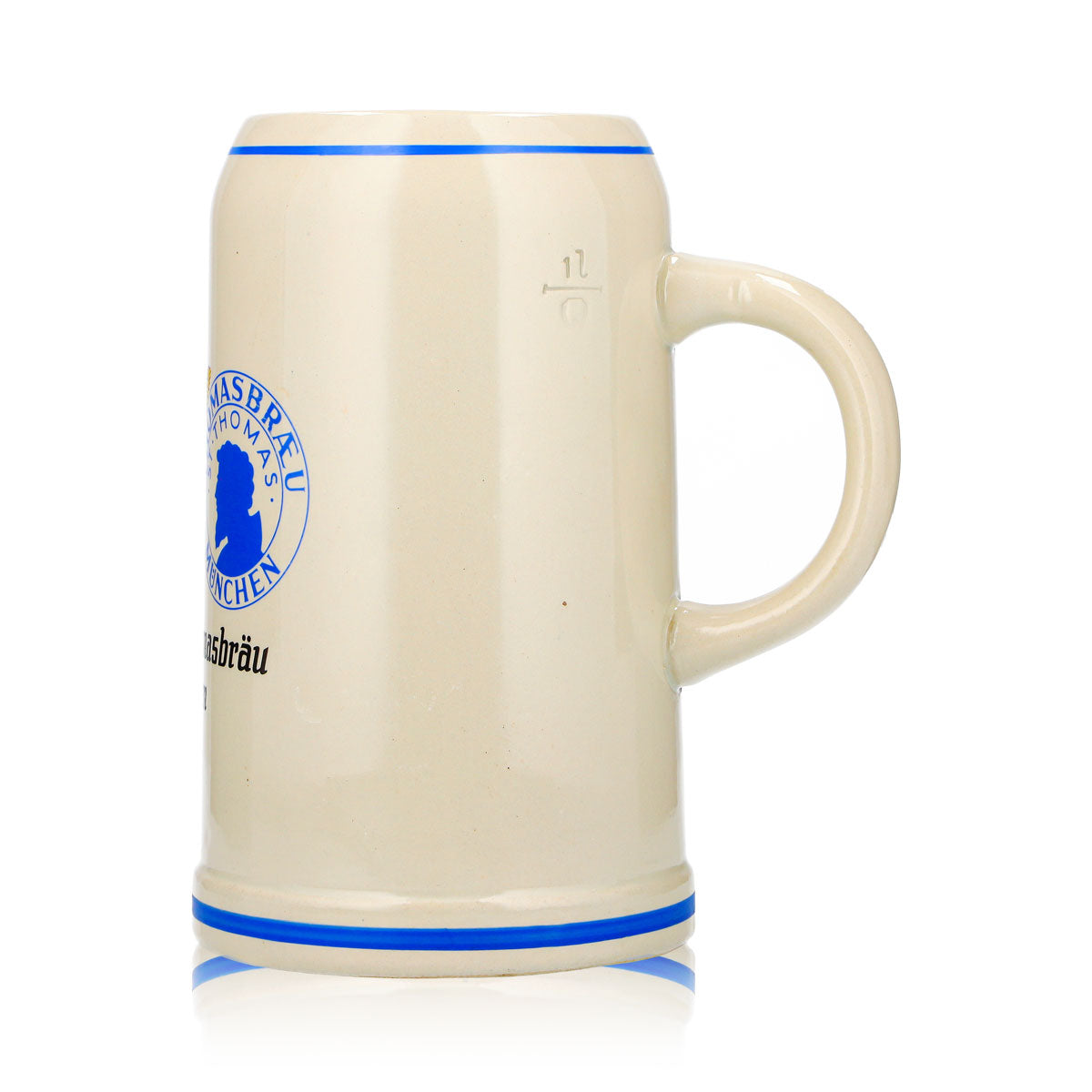 Paulaner Bier Glas Tonkrug 1l Bierseidel Thomasbräu München Rastal Steingut – Ansicht 6