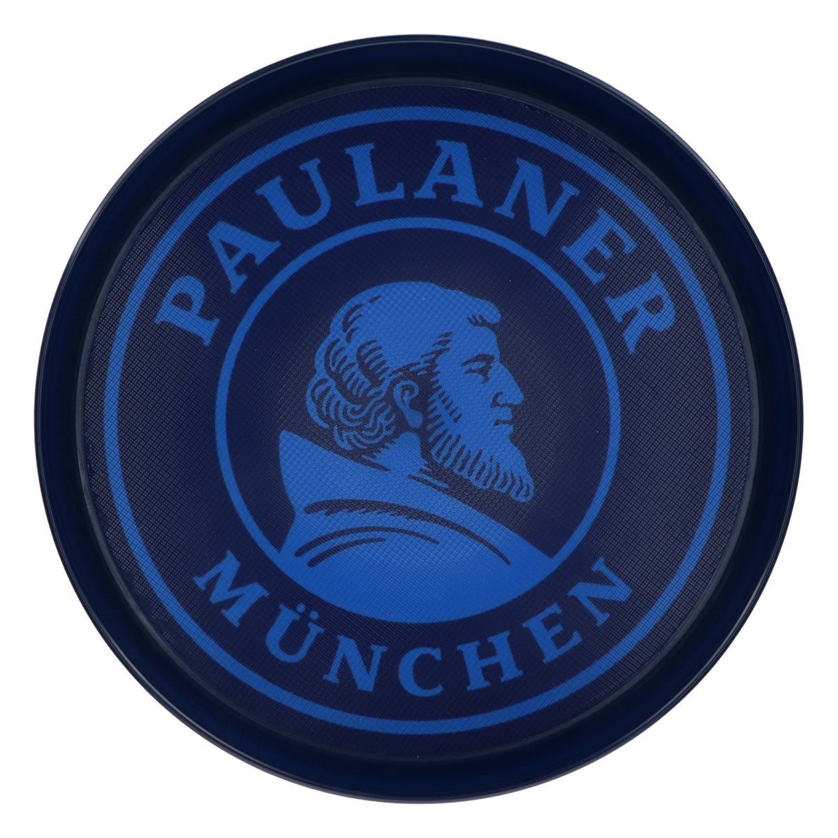 Paulaner Bier Tablett Serviertablett Kellnertablett Blau Gummiert
