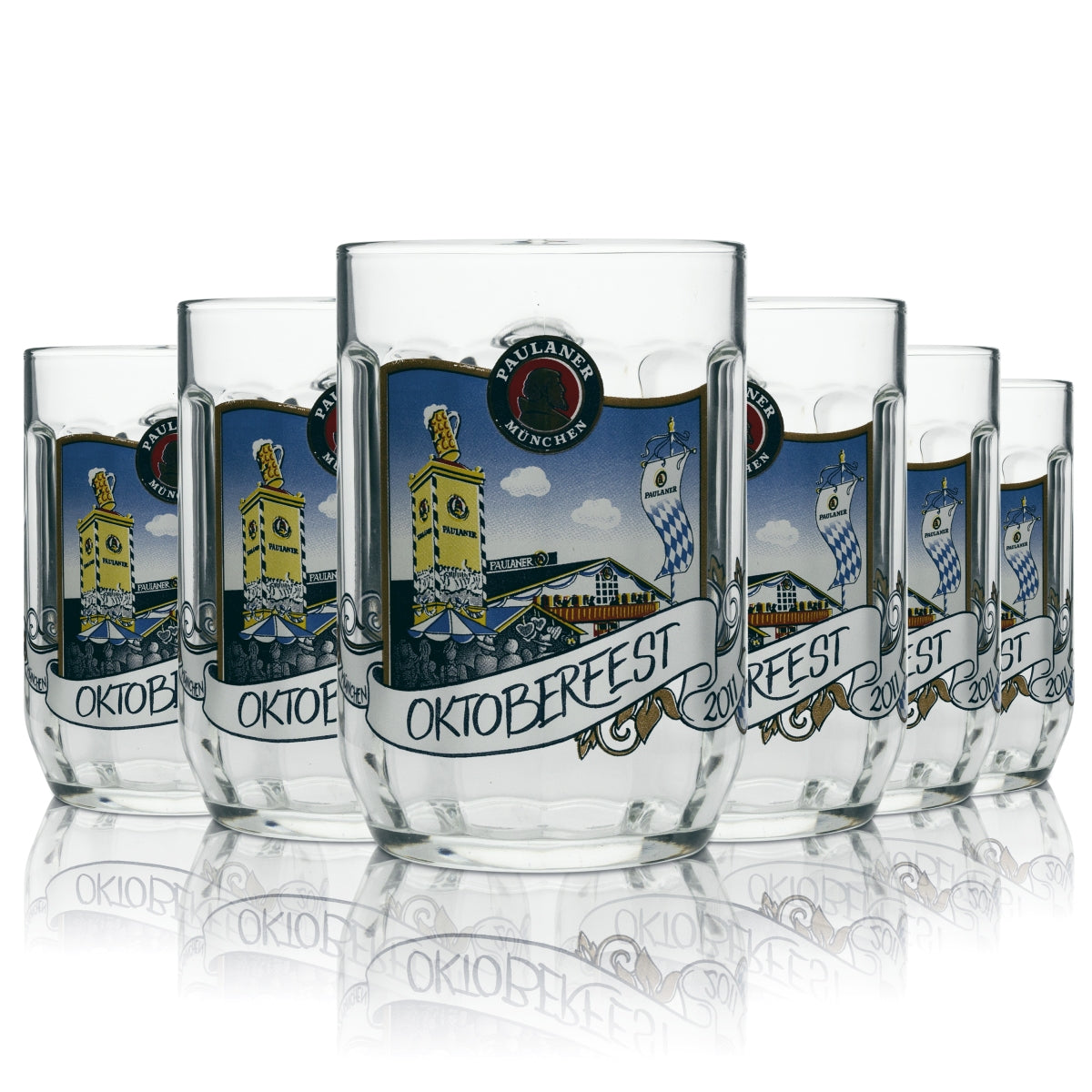 Paulaner Bierkrug Glas 0,5l Oktoberfest 2011 Sammleredition Humpen Seidel Gläser