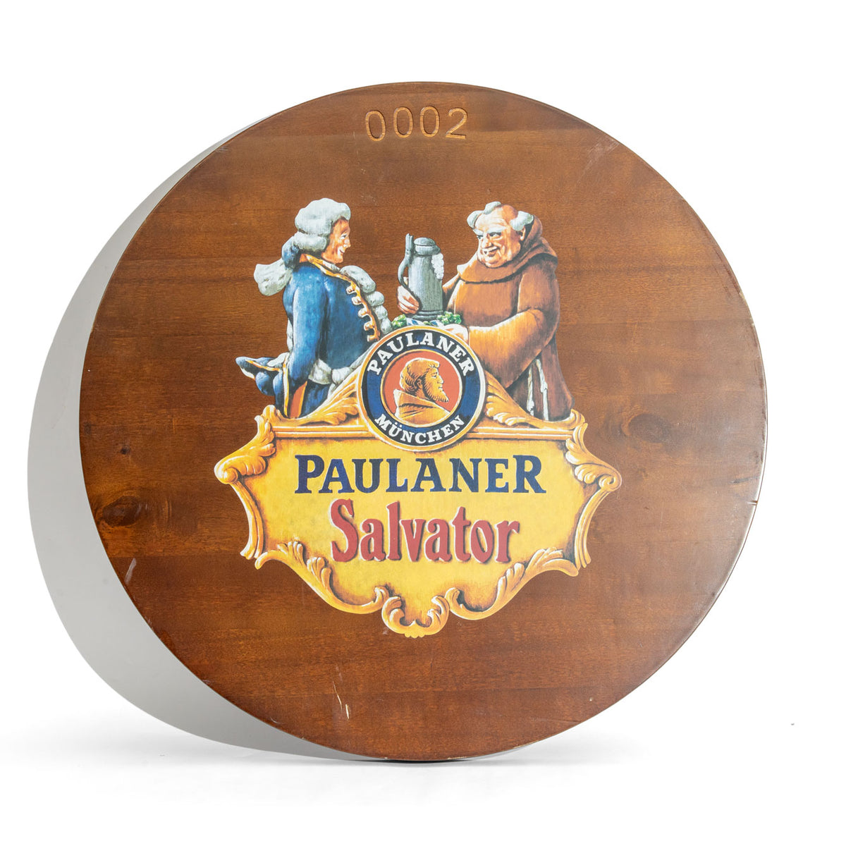 Paulaner Holzbrett Dekobrett Bardeko Brauerei Bayern Ø48cm Salvator B-WARE