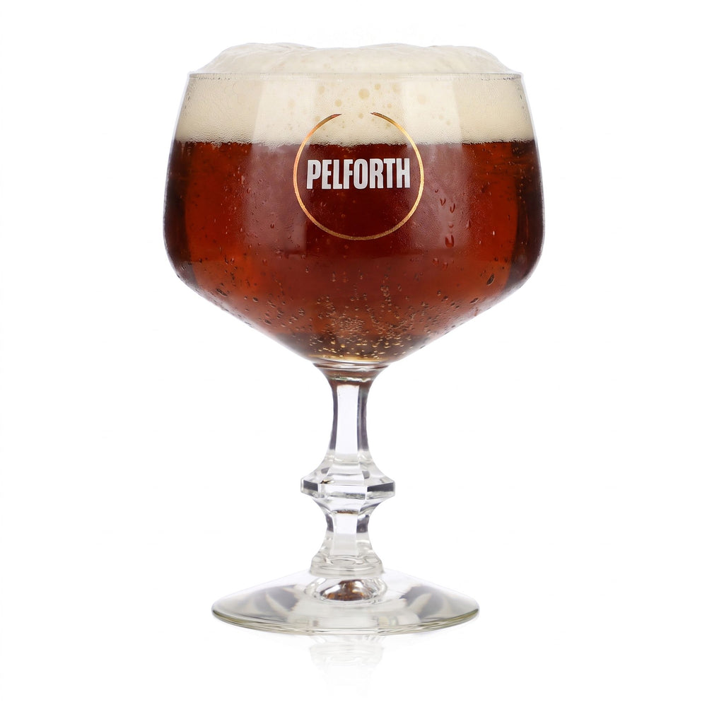 Pelforth Bier Glas 0,35l Pokal Tulpe Eckiger Stiel Durobor
