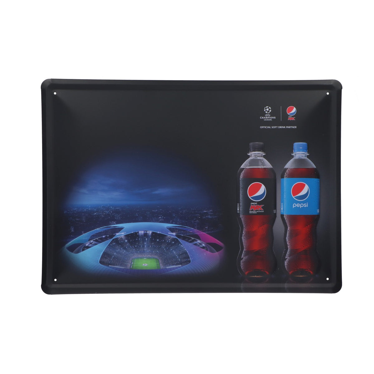 Pepsi Softdrink Blechschild UEFA Champions League inkl. Magnet-Set 35x25cm