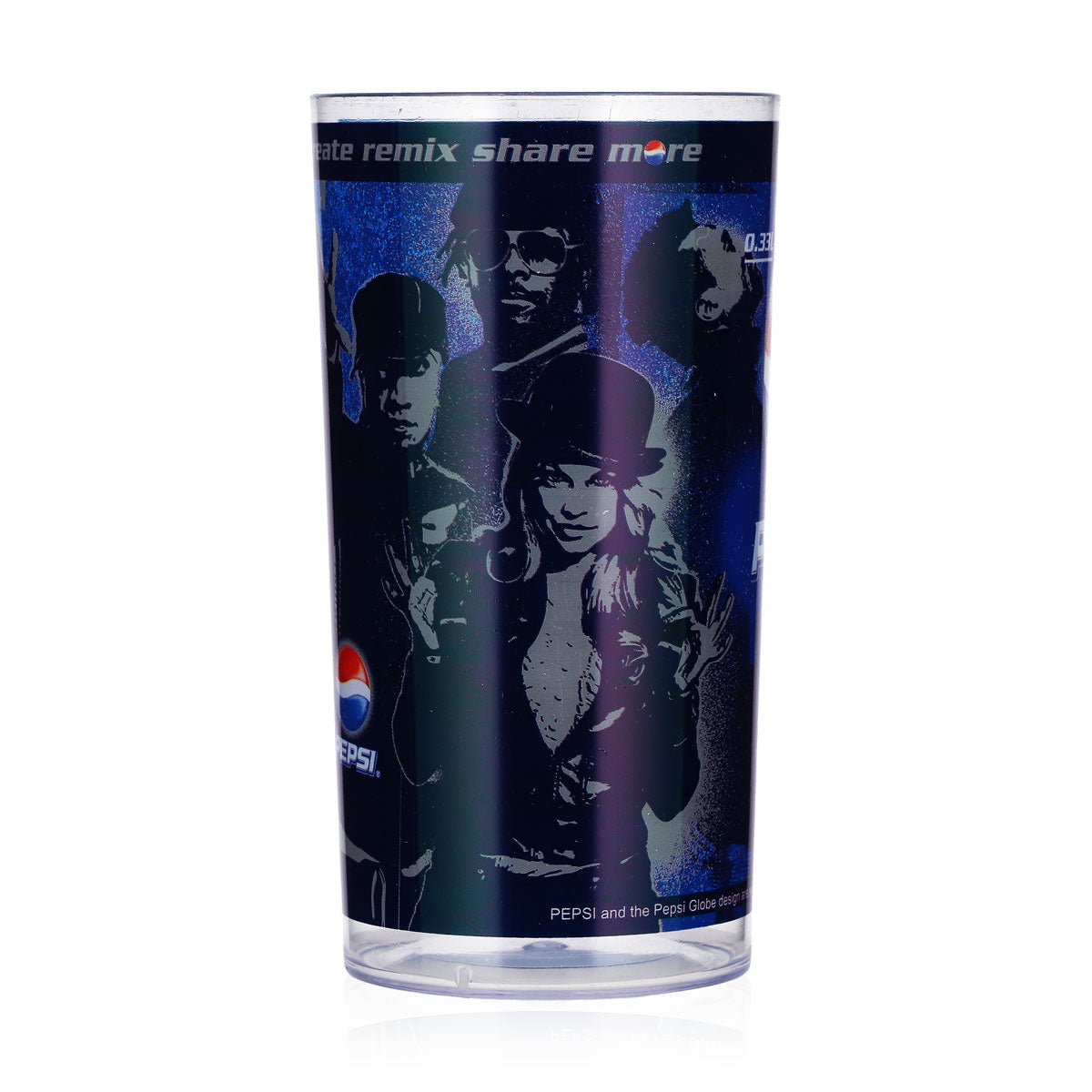 Pepsi Softdrink Glas 0,33l Mehrweg The Black Eyed Peas Motiv 1 blau Kunststoff – Ansicht 2