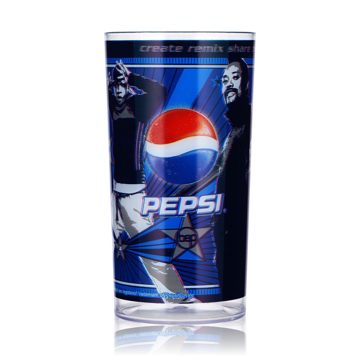 Pepsi Softdrink Glas 0,33l Mehrweg The Black Eyed Peas Motiv 3 blau Kunststoff