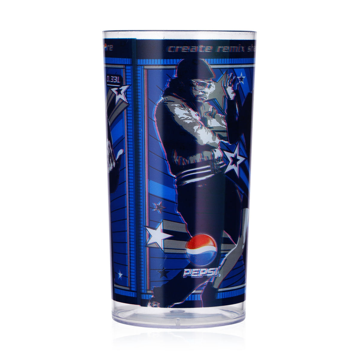 Pepsi Softdrink Glas 0,33l Mehrweg The Black Eyed Peas Motiv 3 blau Kunststoff – Ansicht 3