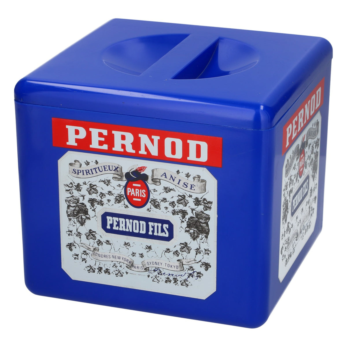 Pernod Retro Flaschenkühler Eisbox blau mit Deckel Barzubehör Markenartikel – Ansicht 3