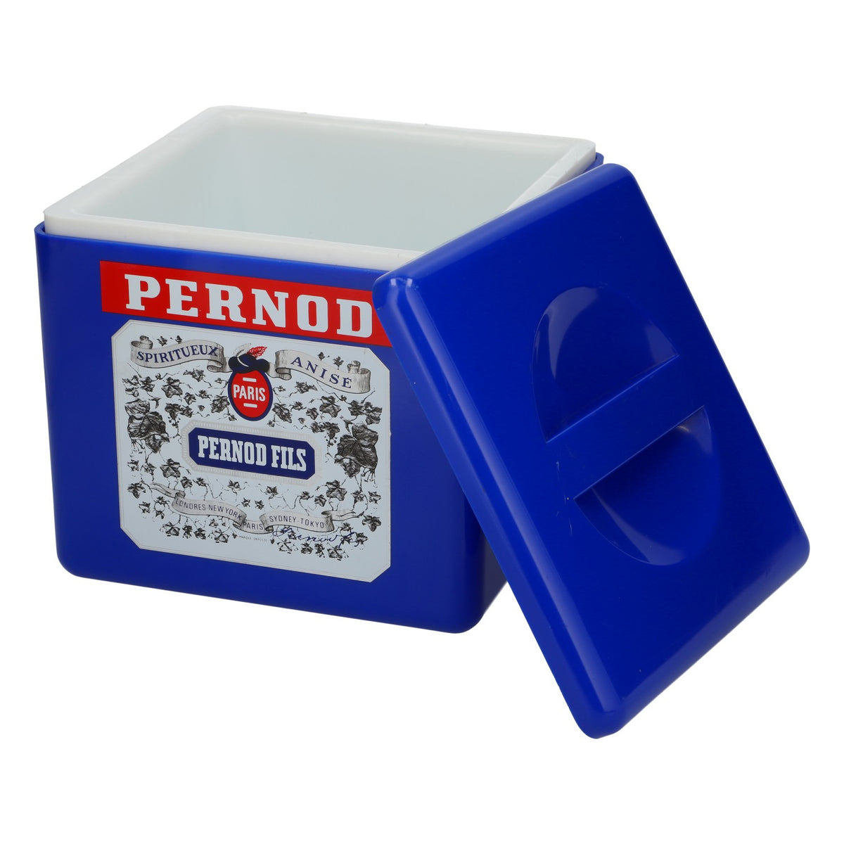 Pernod Retro Flaschenkühler Eisbox blau mit Deckel Barzubehör Markenartikel – Ansicht 4