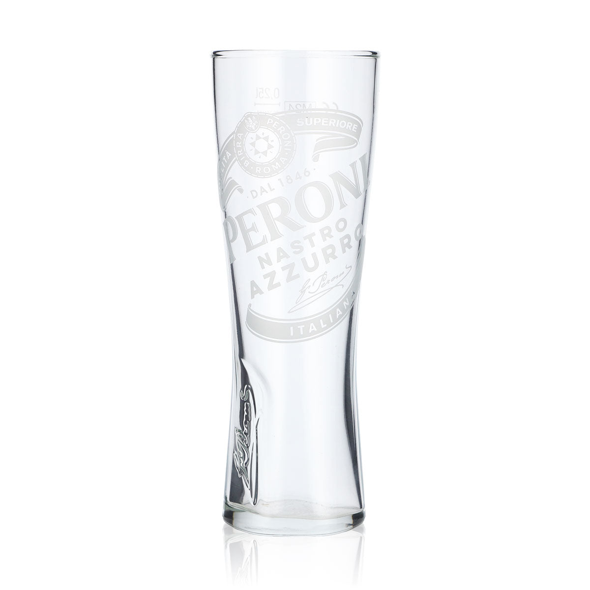 6er Set Peroni Nastro Azzurro Glas 0,25l – Pokal Signature Relief geeicht – Ansicht 2