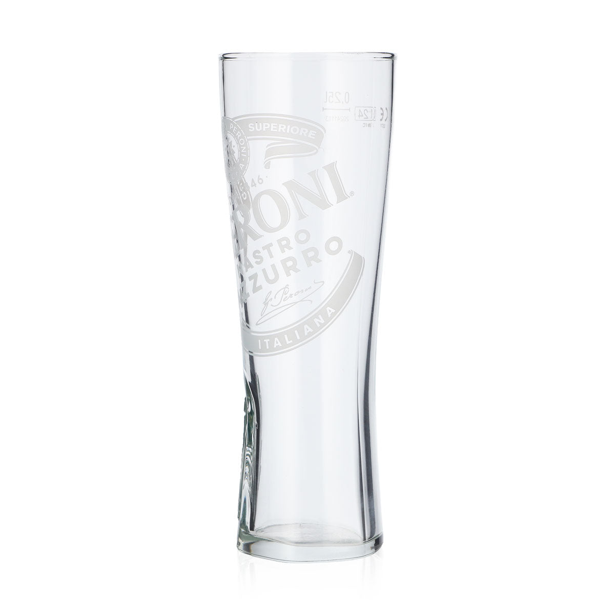 Peroni Bier Glas 0,25l Pokalglas "Nastro Azzuro" Signature Relief unten – Ansicht 4