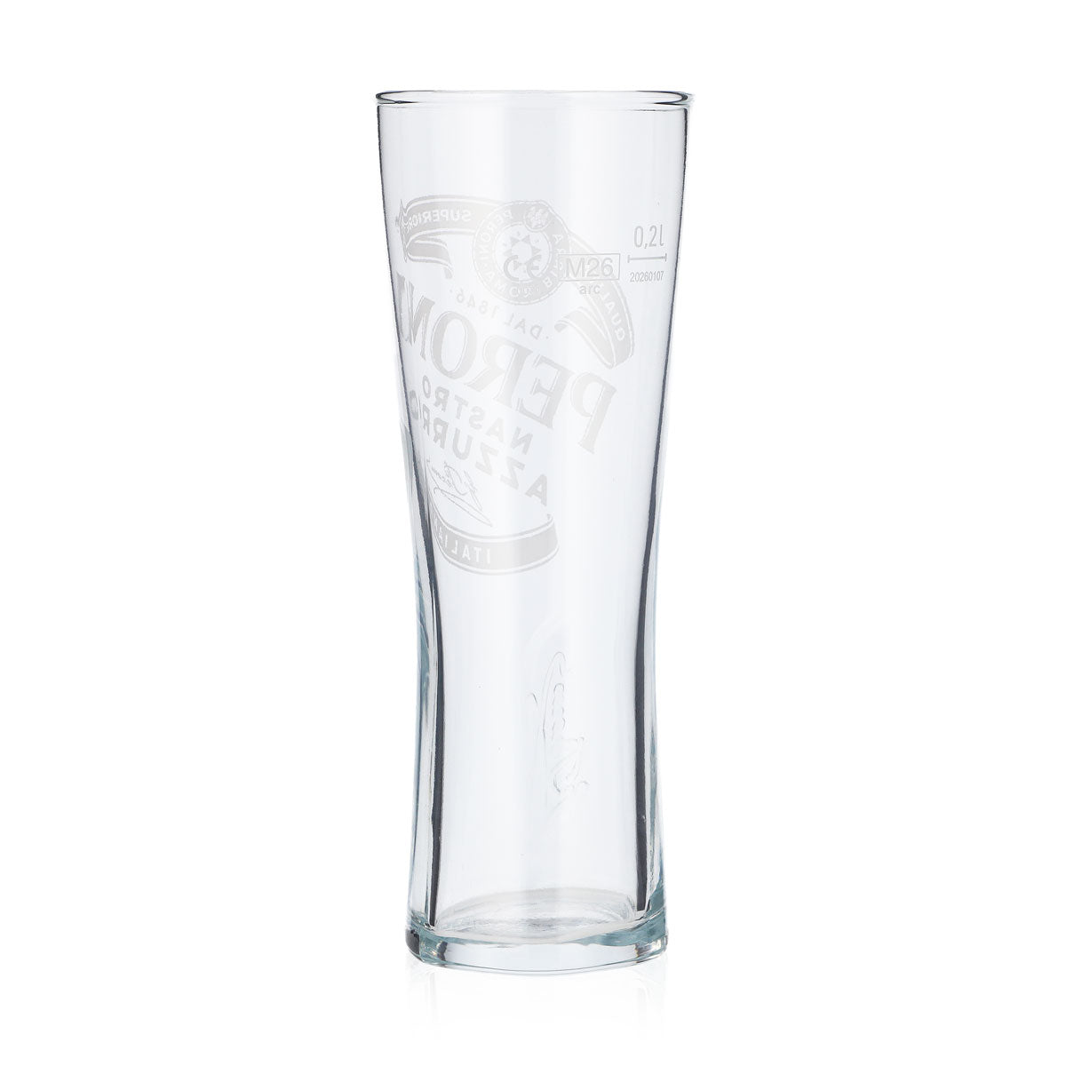 Peroni Bier Glas 0,2l Pokalglas "Nastro Azzuro" Signature Relief unten – Ansicht 3