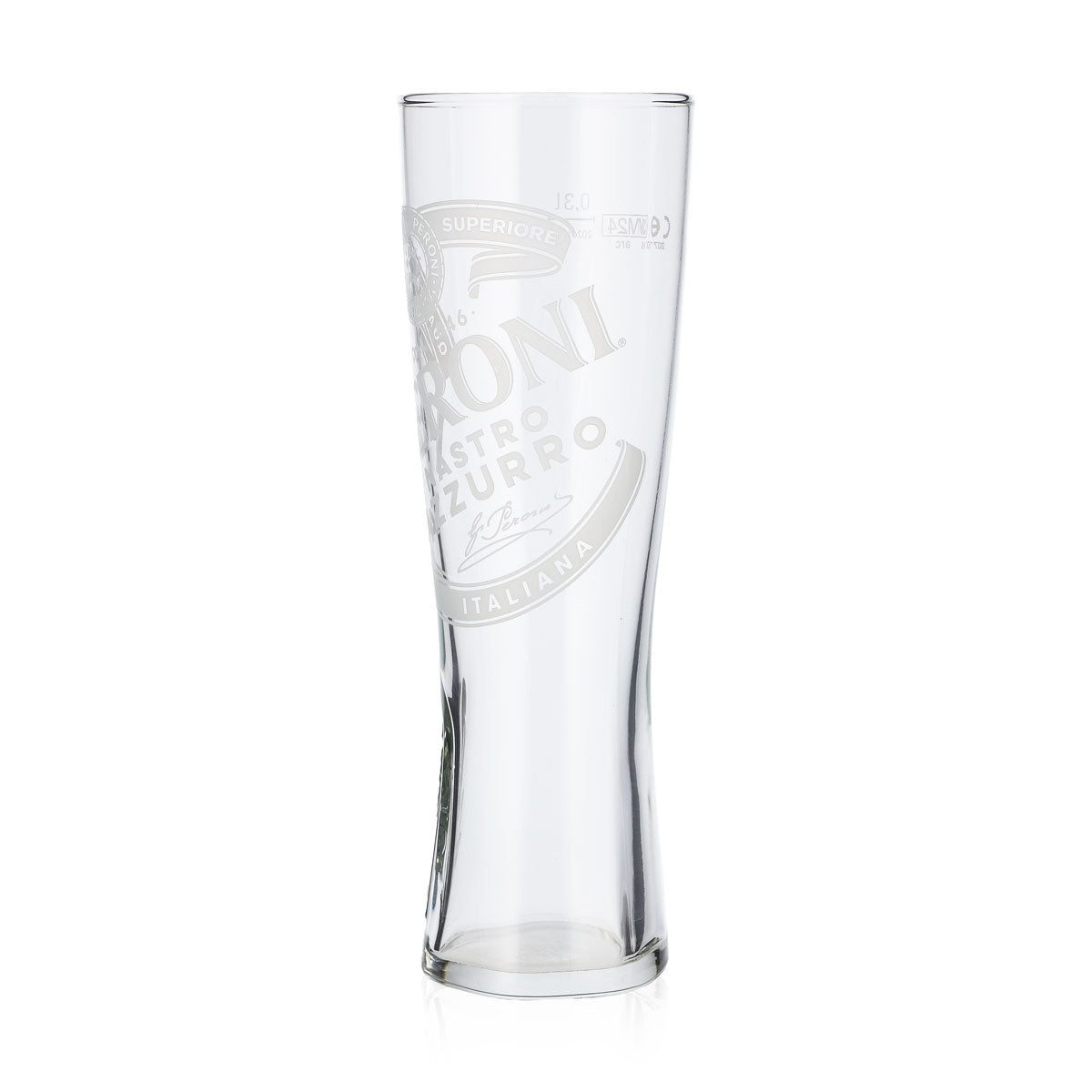 6er Set Peroni Nastro Azzurro Glas 0,3l – Pokal mit Signature Relief, geeicht – Ansicht 5