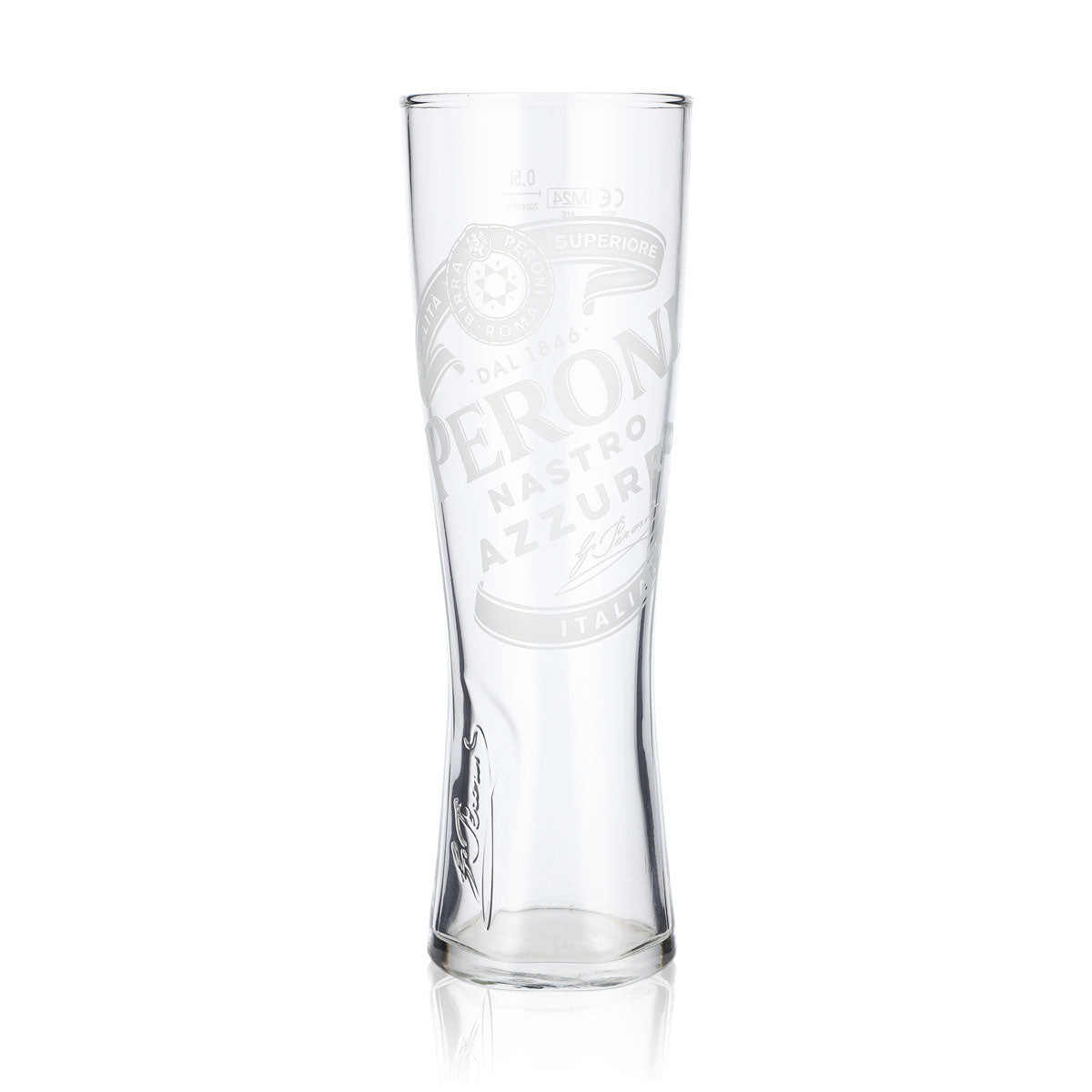 6er Set Peroni Nastro Azzurro Glas 0,5l – Pokal Signature Relief geeicht – Ansicht 2