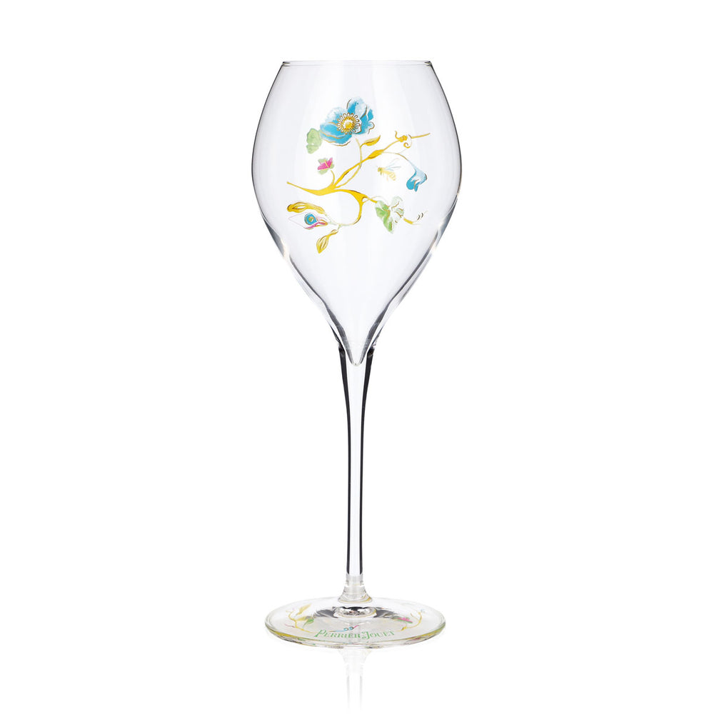 Perrier Jouet Champagner Glas 0,29l Flöte Kelch Glas Blumen Muster, Biene