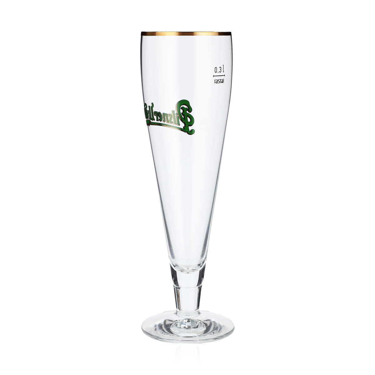 Pilsner Urquell Bier Glas 0,3l Pokalglas Biergläser Goldrand Rastal – Ansicht 3