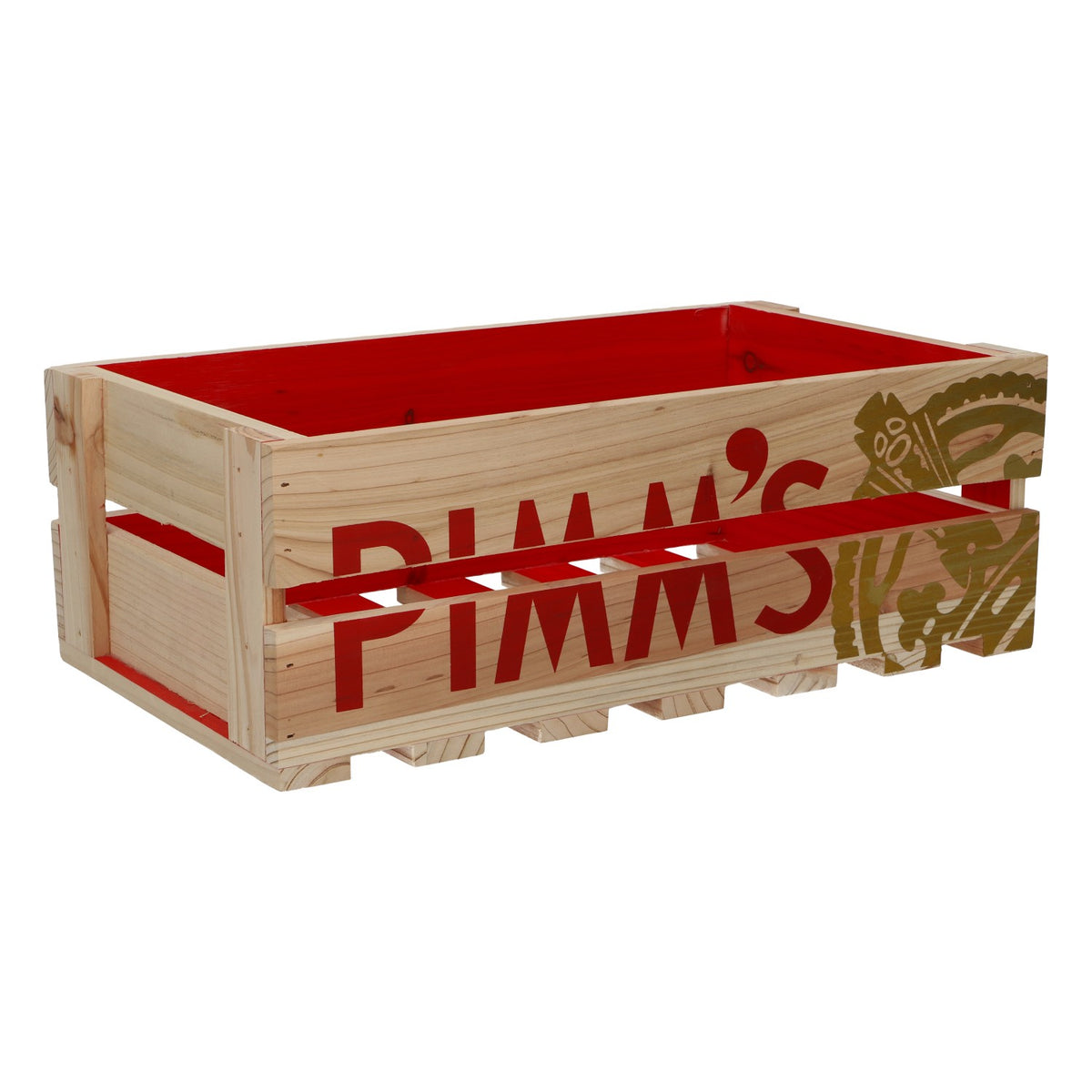 Pimms Likör Holzkiste Flaschenkiste Raumdekoration Dekokiste Echtholz braun