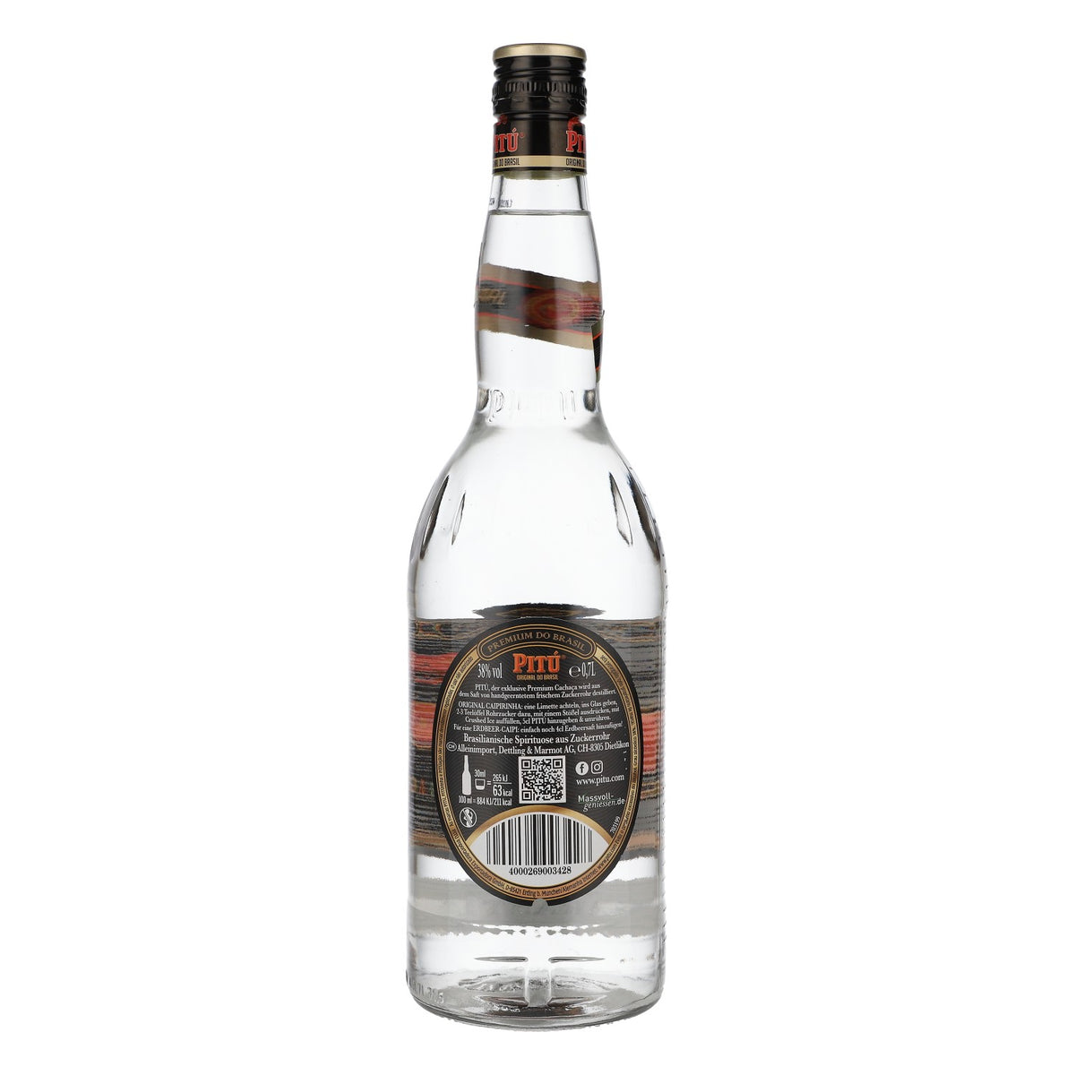 Pitu Rum 0,7l 38% vol. Cashaca Premium Brasil Flasche – Ansicht 3