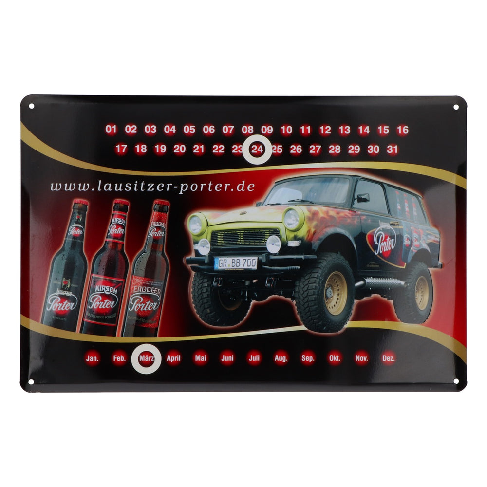 Porter Bier Blechschild ewiger Kalender Wanddeko Trabant Truck