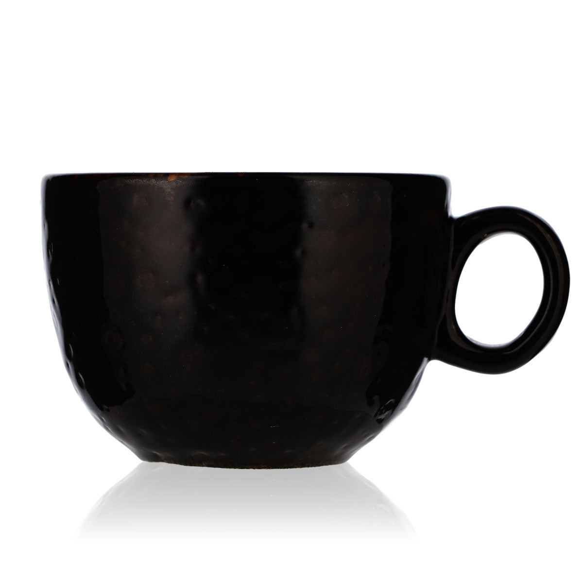 Porzellan Kaffeetasse Tasse Lattebecher mit Henkel Mattschwarz