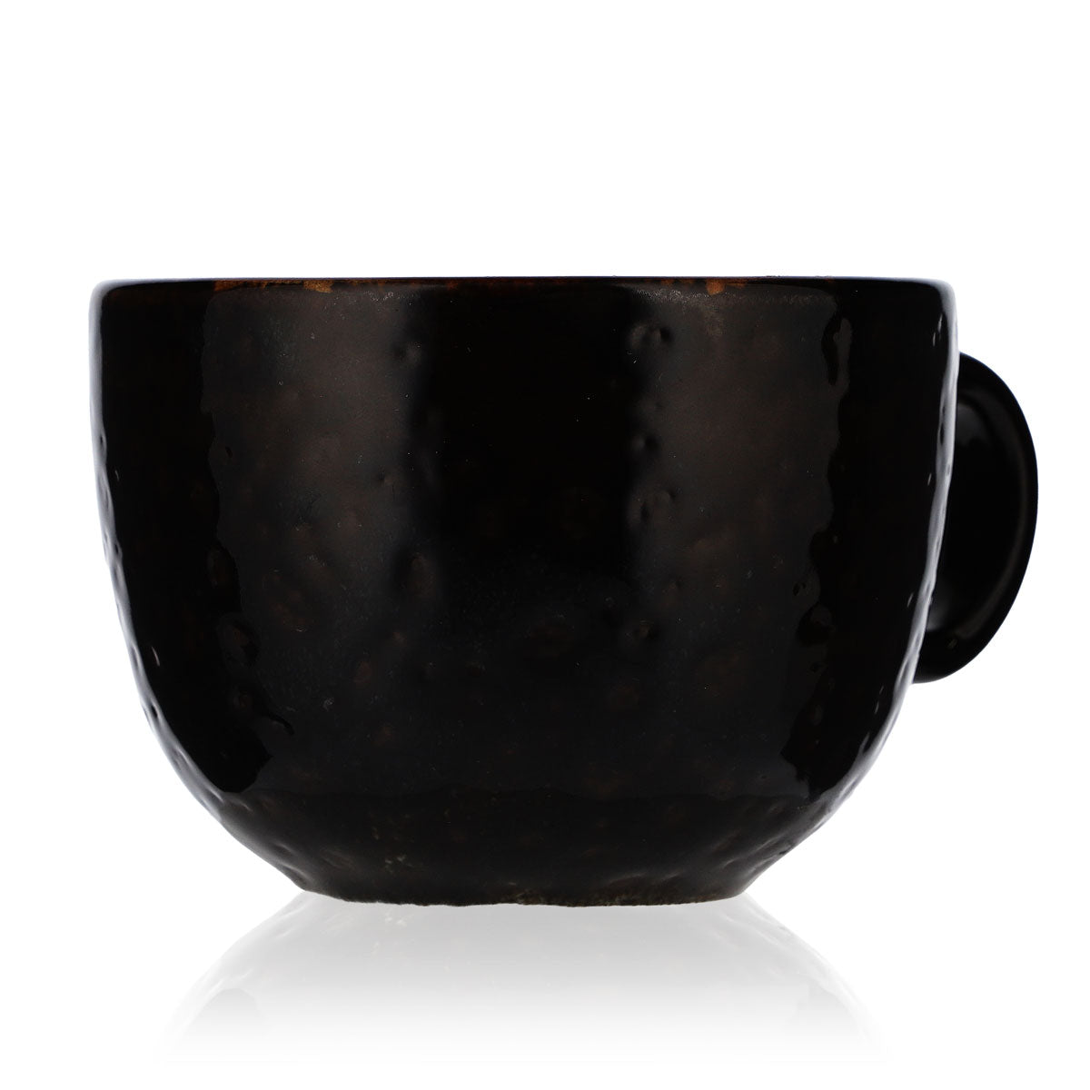 Porzellan Kaffeetasse Tasse Lattebecher mit Henkel Mattschwarz – Ansicht 2
