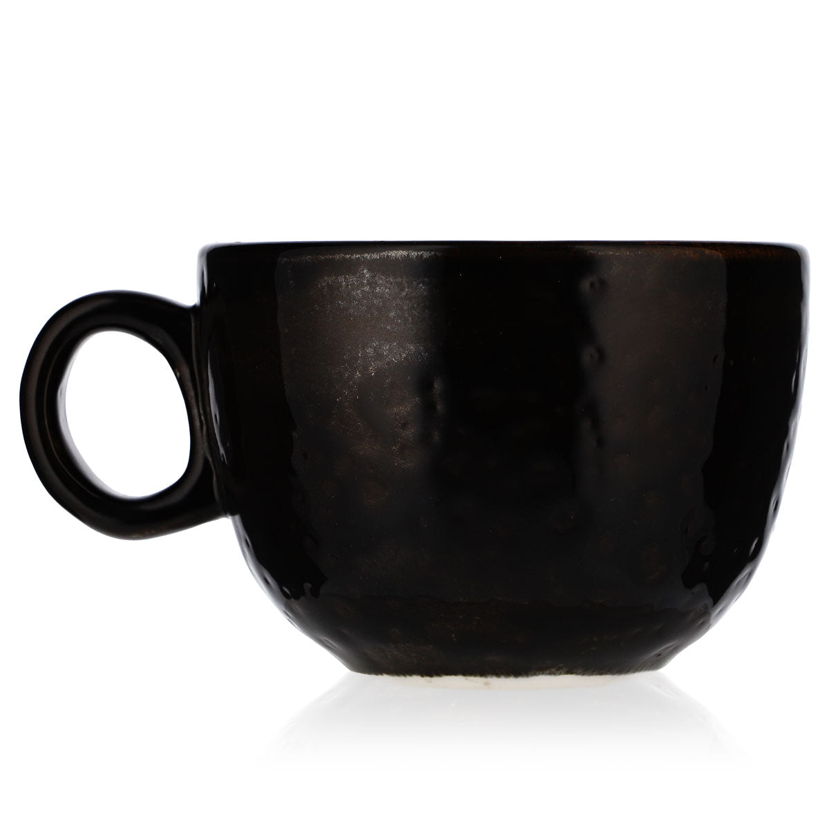 Porzellan Kaffeetasse Tasse Lattebecher mit Henkel Mattschwarz – Ansicht 4