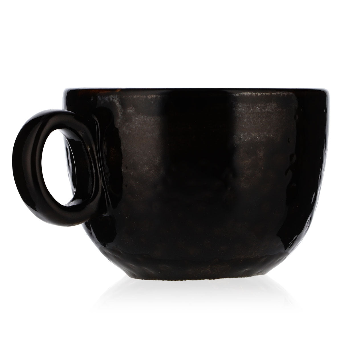 Porzellan Kaffeetasse Tasse Lattebecher mit Henkel Mattschwarz – Ansicht 5