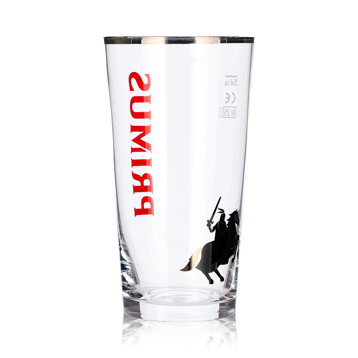 Primus Bier Glas 0,25l Becher Platinrand Reiter Logo Rastal – Ansicht 3